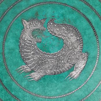 Wilhelm Kåge, an Argenta stoneware dish, model 1035, Gustavsberg, Sweden 1940.