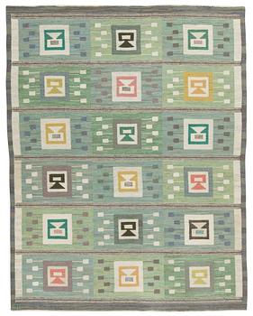 540. Edna Martin, A CARPET. "Flickorna i fönstret". Flat weave. 254 x 200 cm. Signed SH.