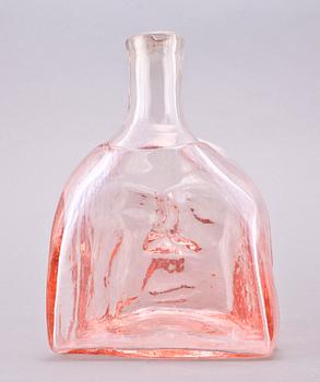 FLASKA, glas, Erik Höglund, Boda, sign. o dat. "1969".