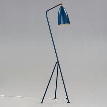 Greta Magnusson Grossman, a 'G-33' blue lacquered floor lamp, Bergboms, Malmö Sweden 1950's.