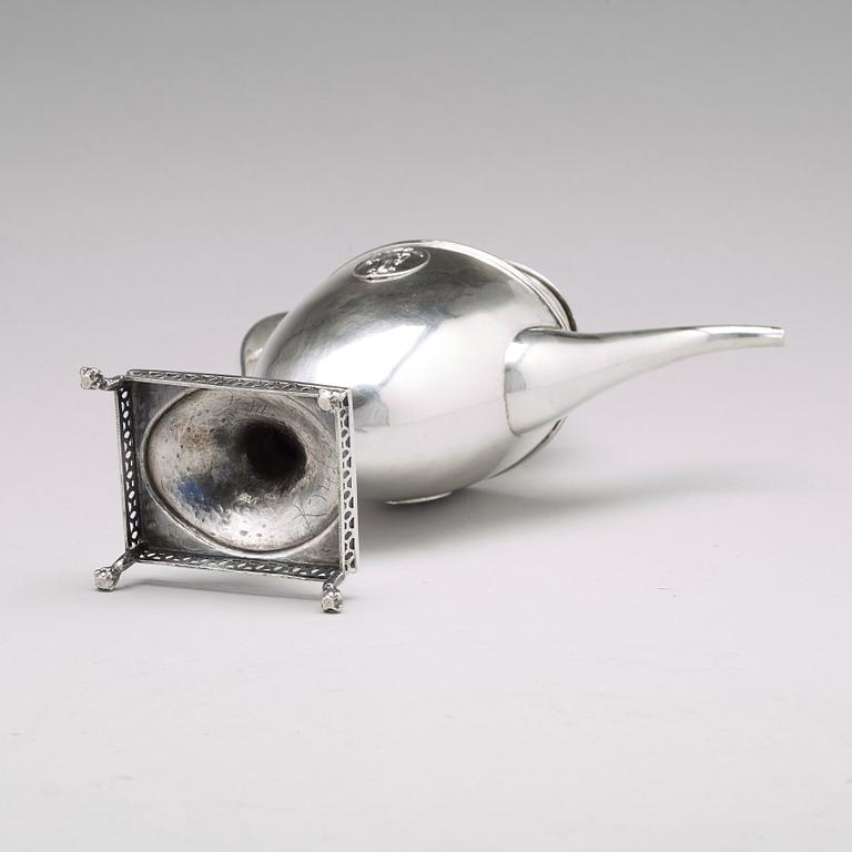 Petter Eneroth, kaffekanna, silver, Stockholm 1798, gustaviansk.
