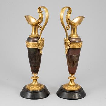 A pair of decorative ewers, second half of the 19th ct.