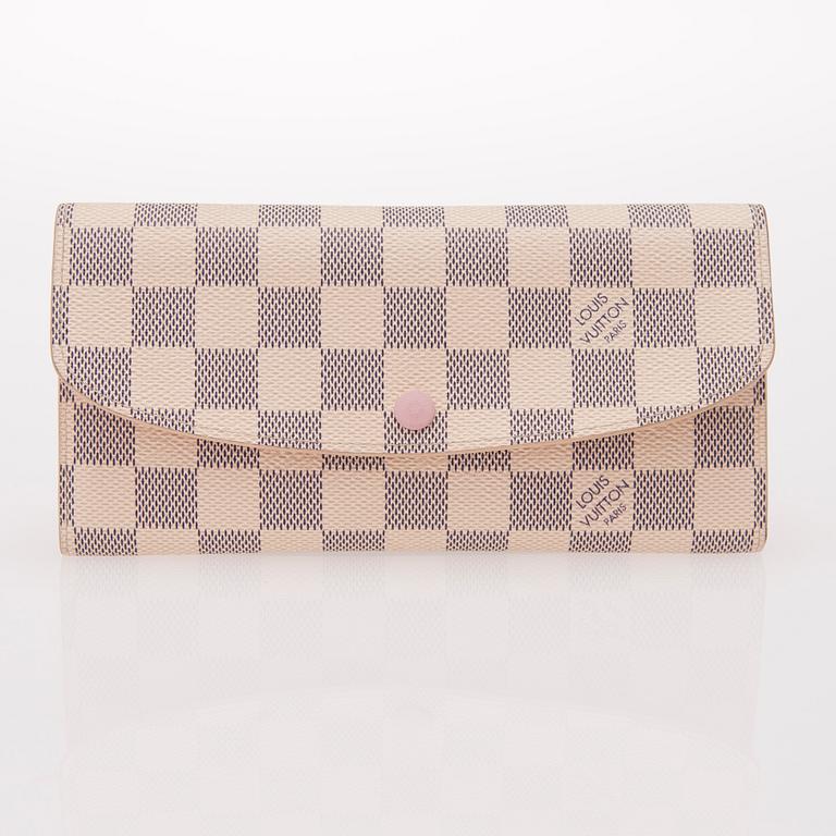 A LOUIS VUITTON WALLET,  "Emilie Damier Azur".