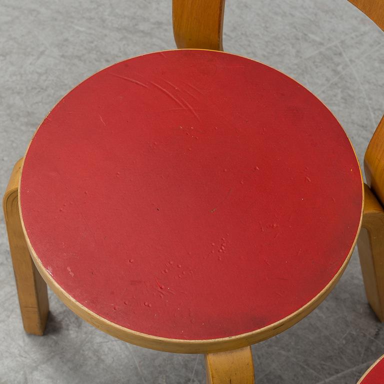 Three Alvar Aalto chairs, modell 65 for Artek.