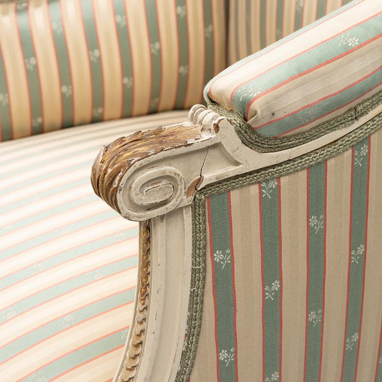 Fåtöljer,ett par,  Louis XVI-stil, 1900-talets början.