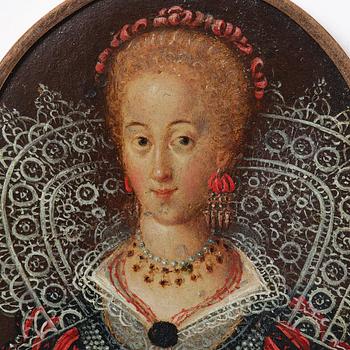 Translation: "Woman with lace collar".