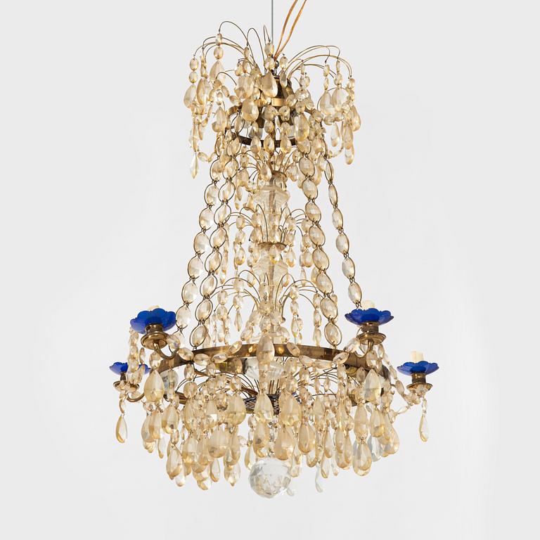 A Gustavian style chandelier, first half of the 20th Century.