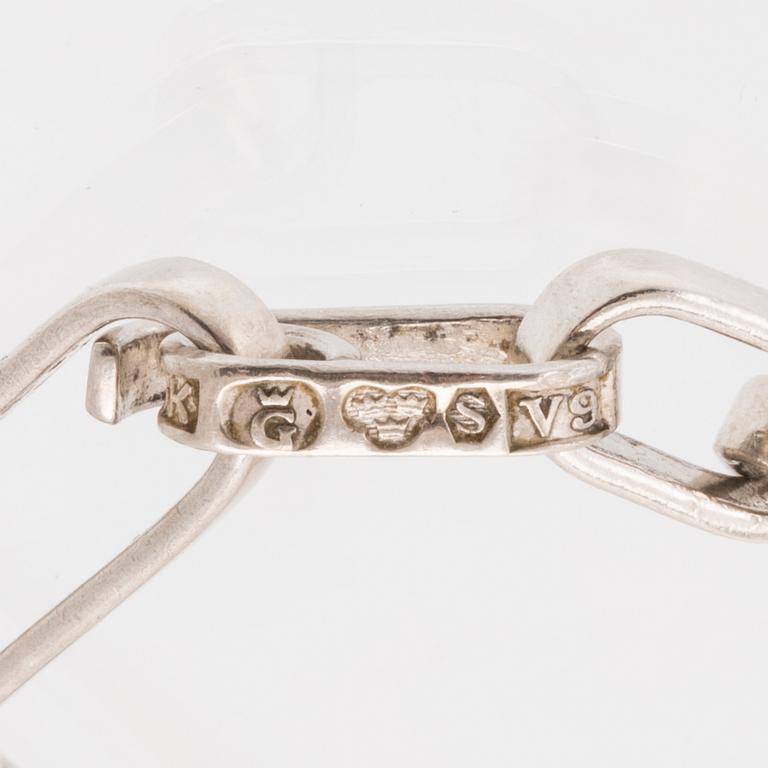 Göran Kuhlin halsband silver med fasetterad bergkristall,  Göteborg 1971.