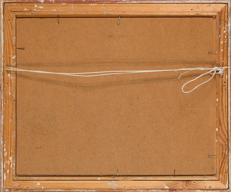 Helge Dahlman, olja på pannå, sinerad och daterad -66.