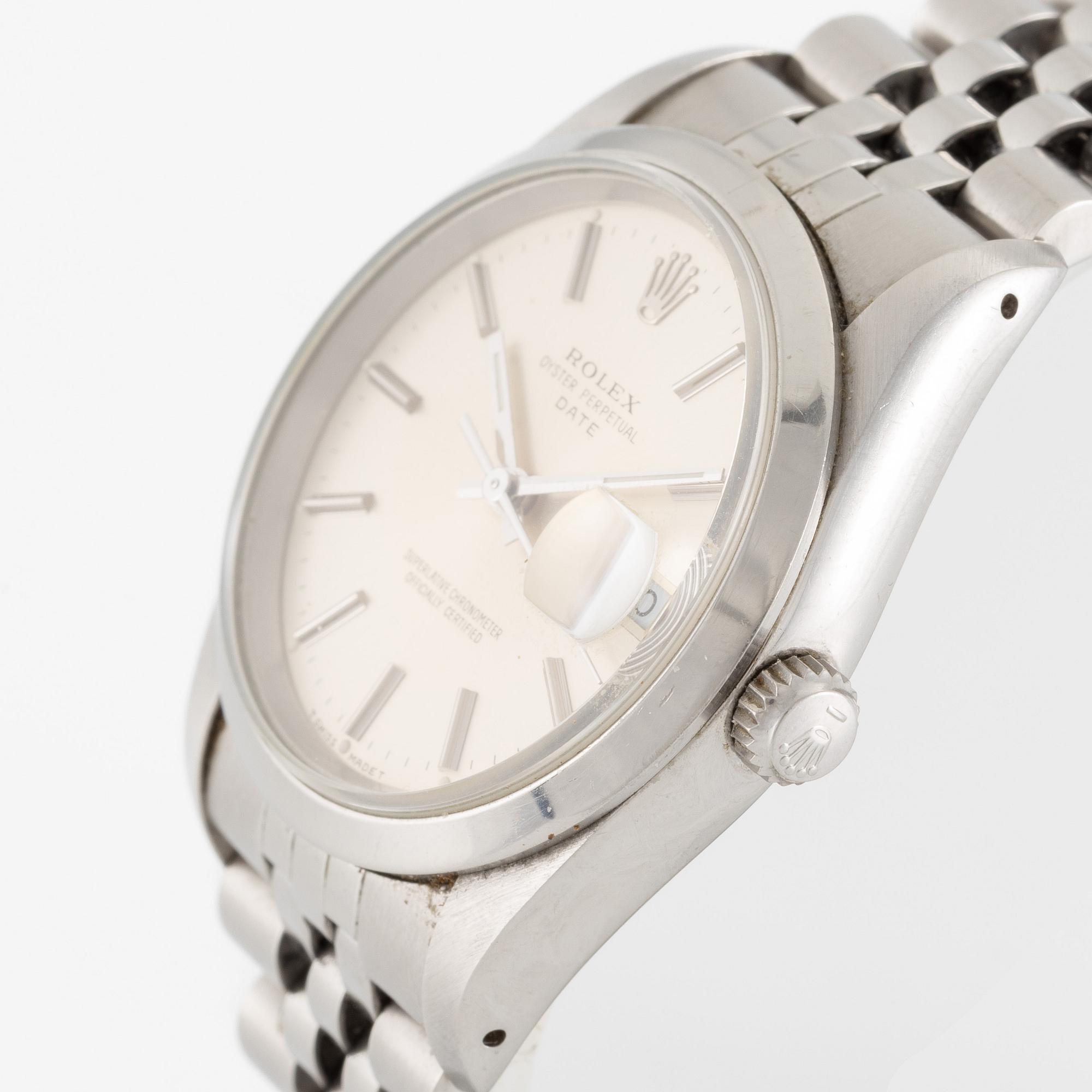 Rolex, Oyster Perpetual, Date, wristwatch, 34 mm.