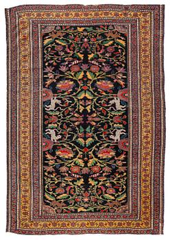376. An antique pictoral, probably Luri, rug, south-west Persia, c. 193 x 134 cm.