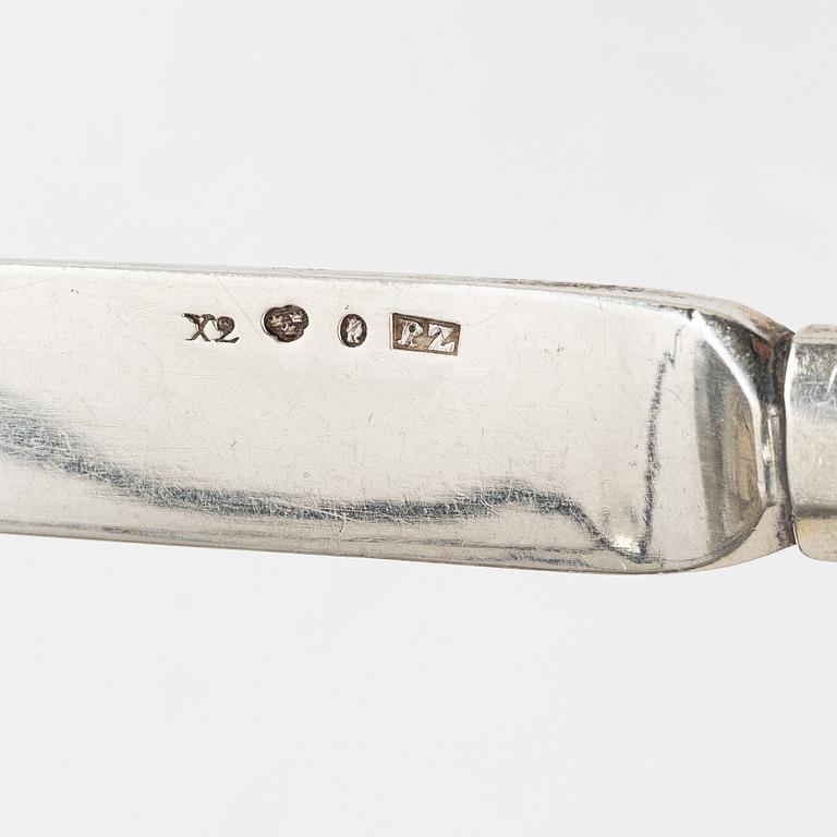Pehr Zethelius, Knivar, 6 st, silver, Stockholm 1804.