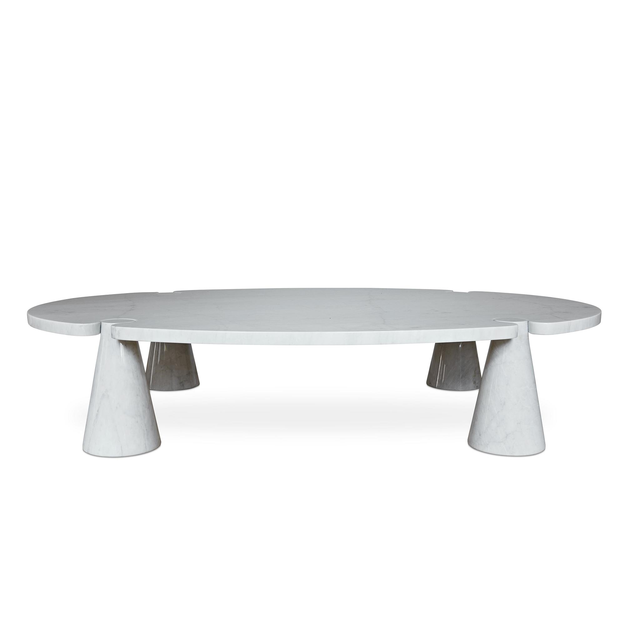 Angelo Mangiarotti, a carrara marble "Eros" sofa table for Skipper, Italy 1970-80's.