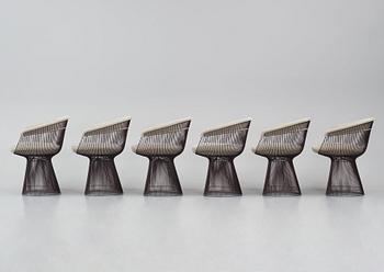 Warren Platner, a set of six "Platner Side Chair" chairs, Knoll International, post 1966.