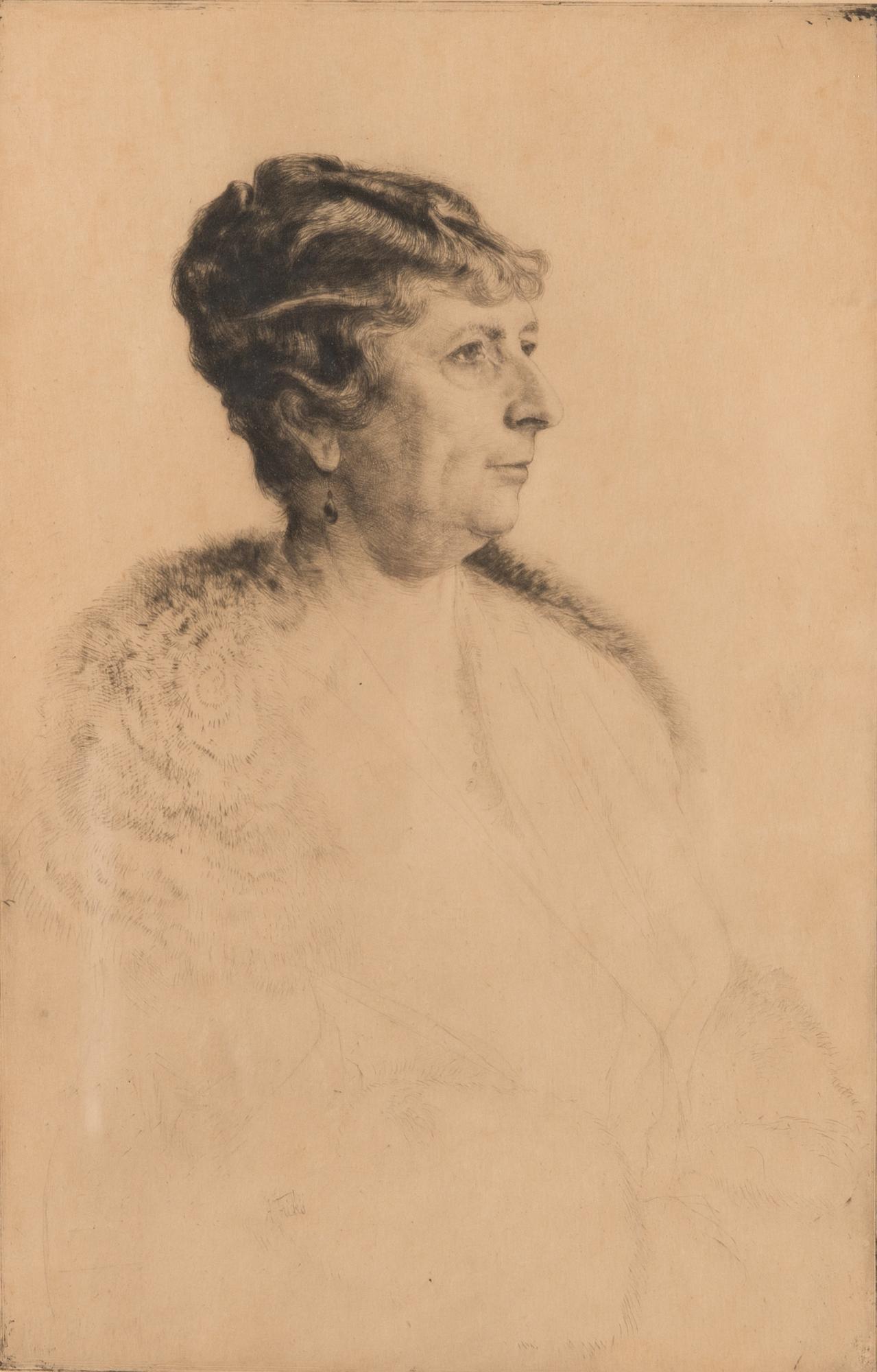 Axel Fridell, dry point, signed.