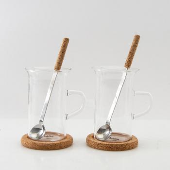 Signe Persson-Melin, service 17 pcs "Boda Nova series" late 20th century, heat-resistant glass and cork.