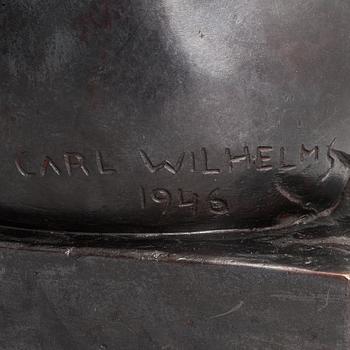 Carl Wilhelms, a bronze sculpture, signed and dated-46.