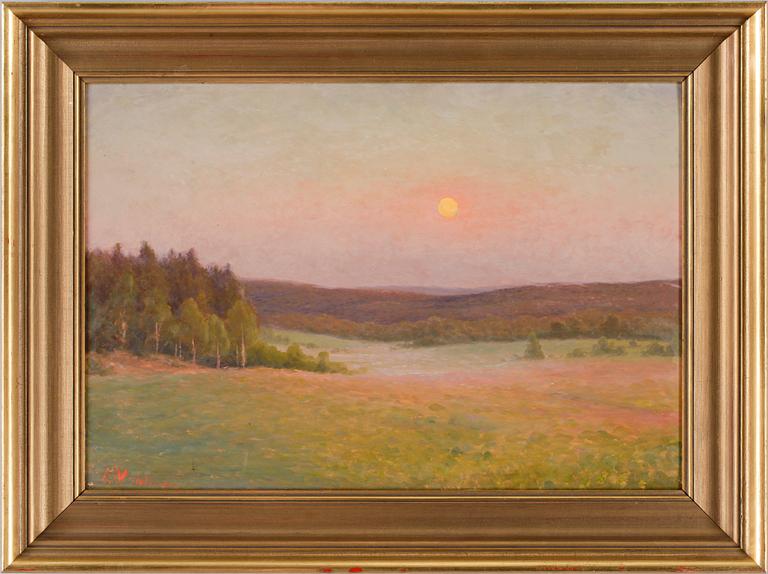 ANDERS WAHLGREN, olja på pannå, sign.