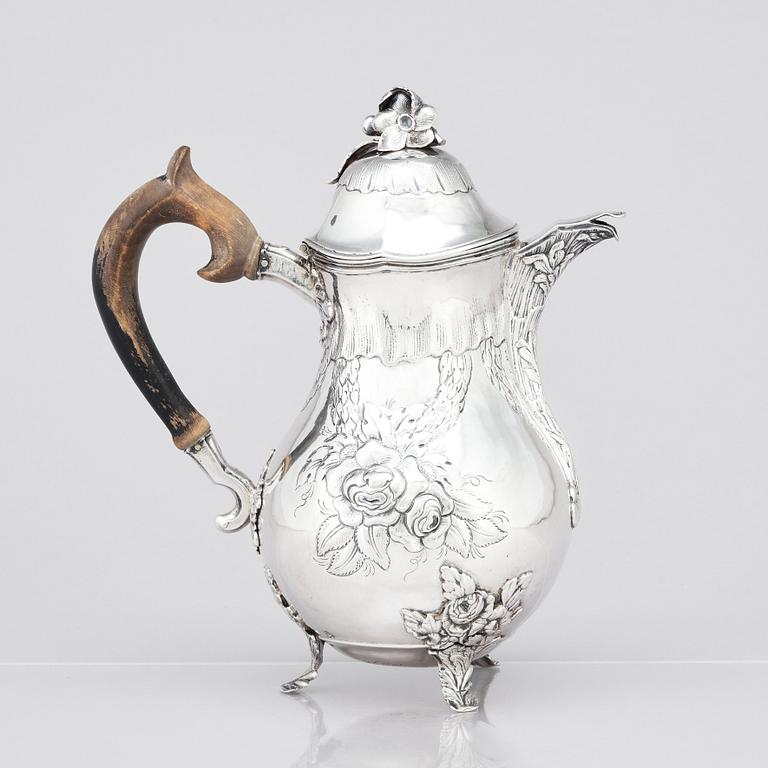 A Swedish 18th century silver coffee-pot, marks of Olof Löfvander the elder, Luleå 1773.