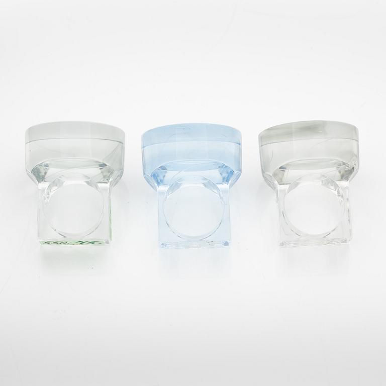Siv Lagerström, three acrylic plastic rings, 1970s.