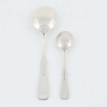 Spoons, 24 pcs, silver, Uppsala model, GAB, Lidköping/Uppsala, 1962-76.