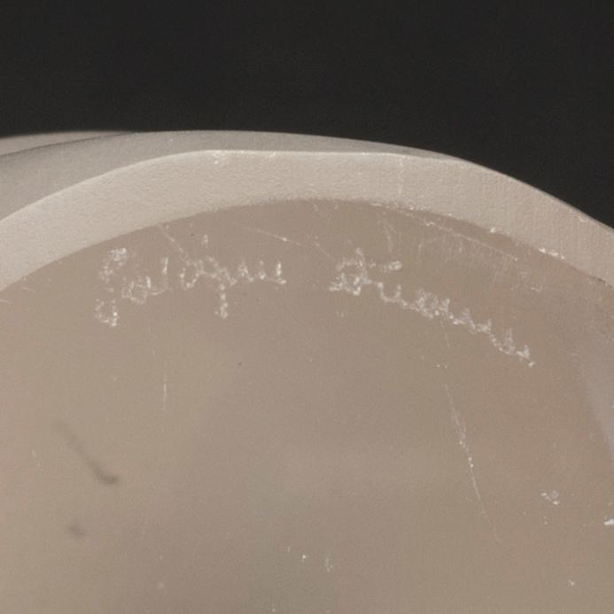 RENÉ LALIQUE, a moulded glass cat, latter part of the 20thC, signed Lalique France.