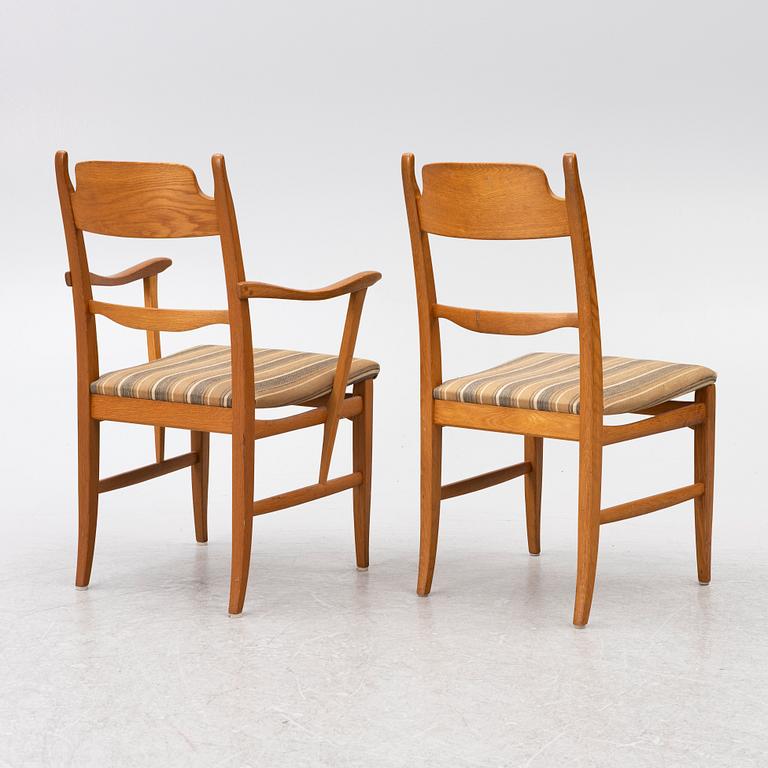 Carl Malmsten, A nine piece dining set, 'Camare Nyckel', by Åfors Möbelfabrik, Sweden, 1960's.