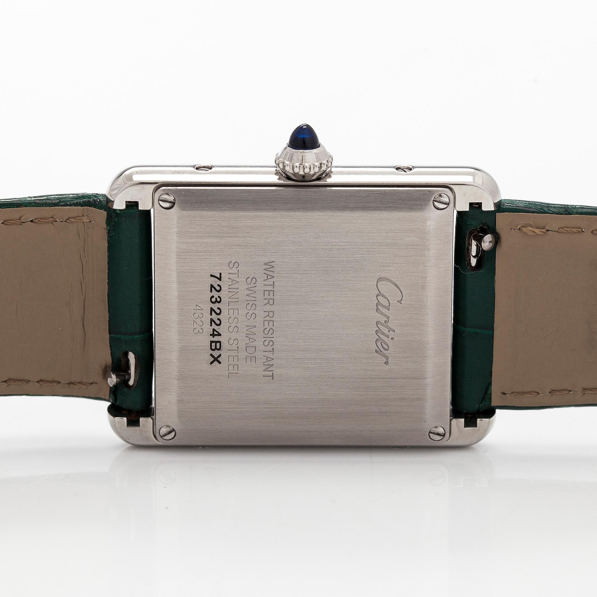 Cartier, Tank Must de Cartier, "Green Lacquered Dial", armbandsur, 33,5 x 25,5 mm.