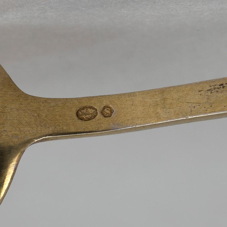 KAFFESKEDAR, 12 st, silver och emalj, Norge. Norne, 1900-talets första hälft-mitt. Tot vikt: 91 gram.