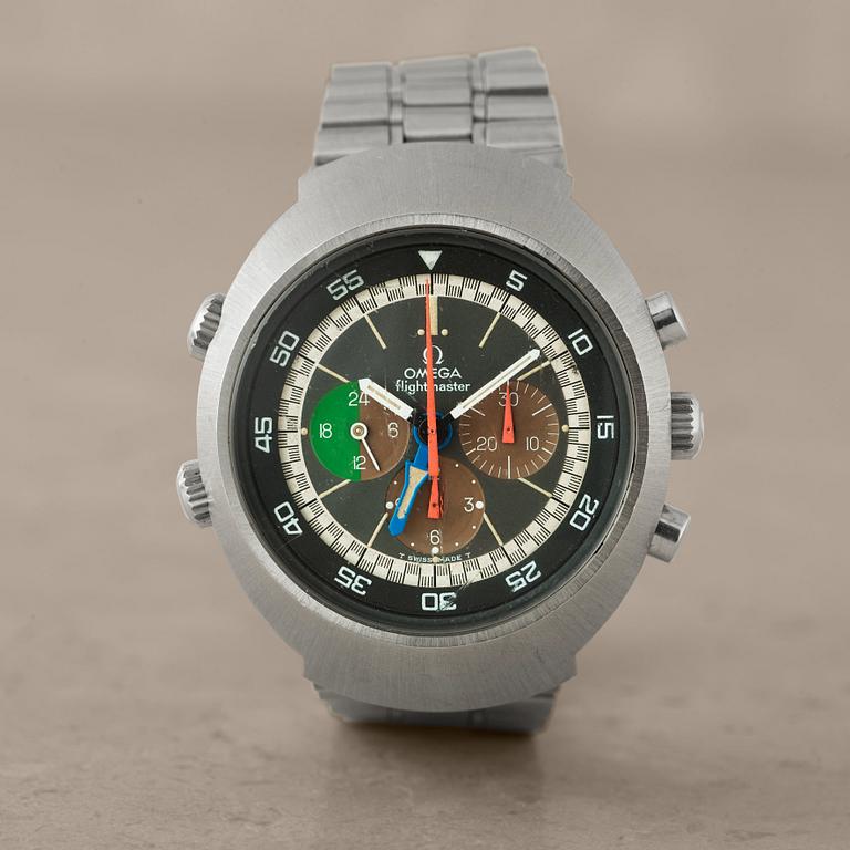 OMEGA, Flightmaster (T SWISS MADE T), chronograph, wristwatch, 43 x 53 mm,