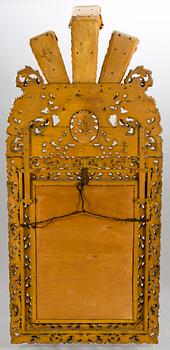 A MIRROR, Baroque style, circa 1900, gilt wood.