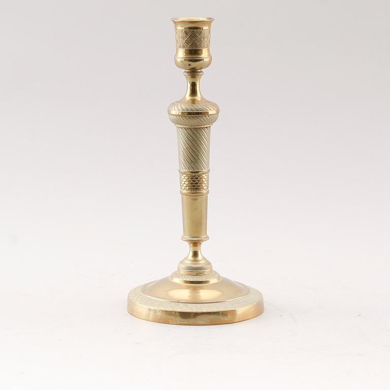 LJUSSTAKE, brons, empire, tidigt 1800-tal.