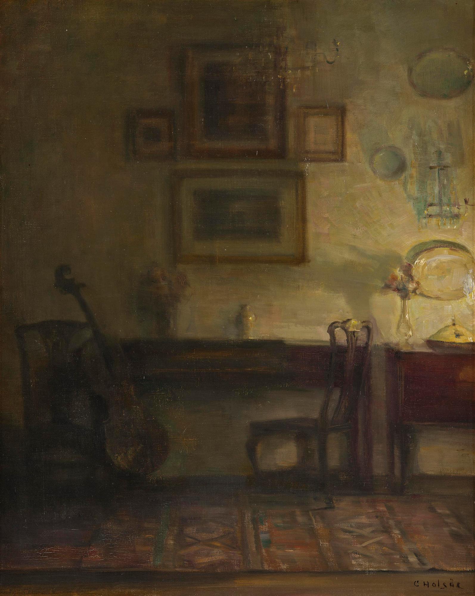 Carl Holsoe, Interior with cello.