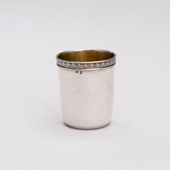 BÄGARE, 3 ST, silver, Ryssland 1800-talets slut, totalvikt 100 g.