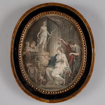 505. An 18/19th Century engraving with frame.