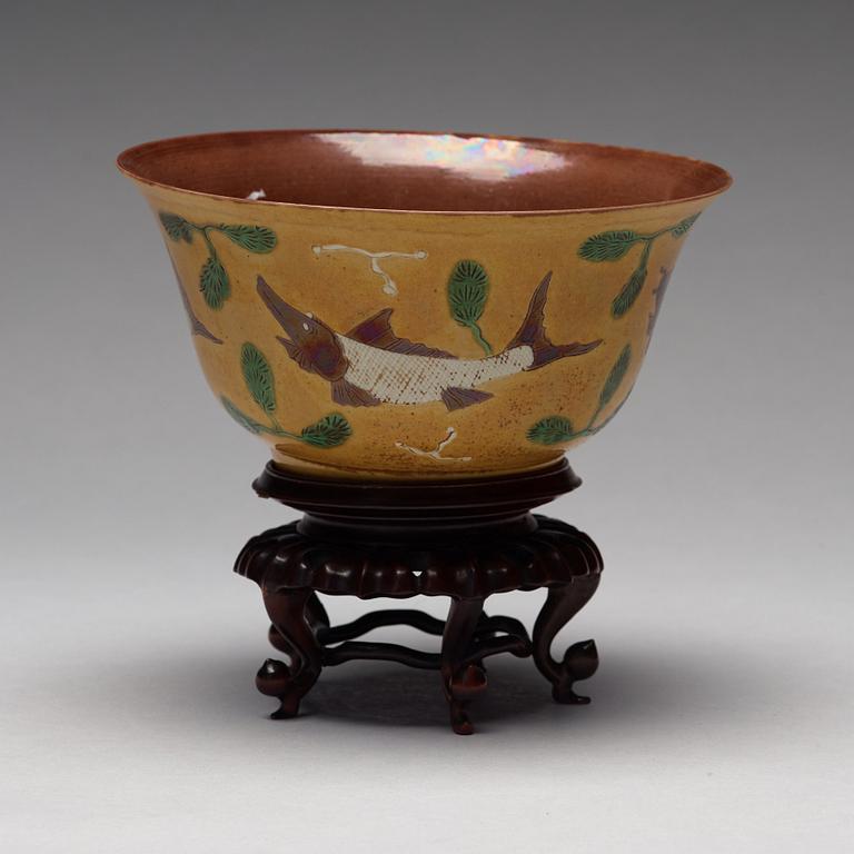 A bisquit brinial bowl, Qing dynasty, Kangxi (1662-1722).