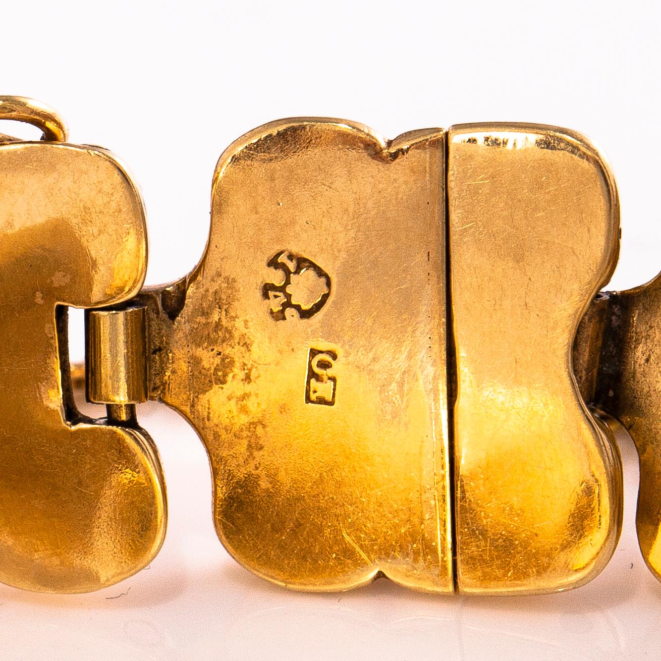 BARNARMBAND, 14K guld, mästare Carl Ernst (Ernest), S:t Petersburg 1848.