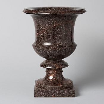 A Swedish Empire 19th century porphyry urn.