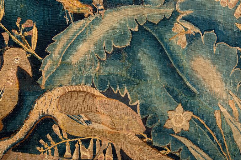 A tapestry, "Feuilles de choux", tapestry weave, third quarter 16th century, Flanders, probably Audenarde.