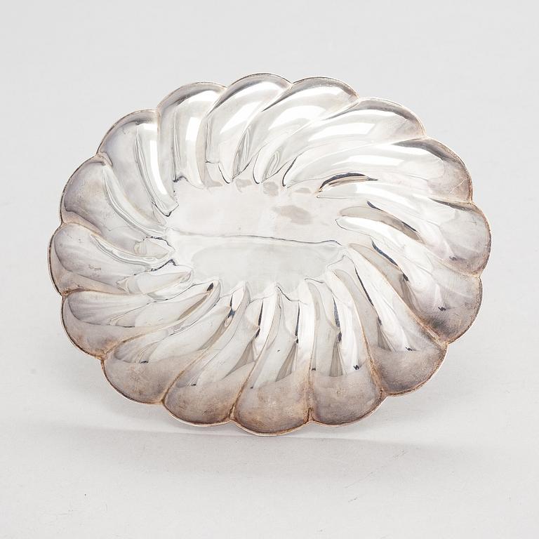 A scalloped silver dish, Pasgorcy, Madrid, Spain, after 1934.