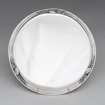 Georg Jensen, A sterling silver 'Blossom' tray, design nr. 2Y. Copenhagen, mid-20th century.