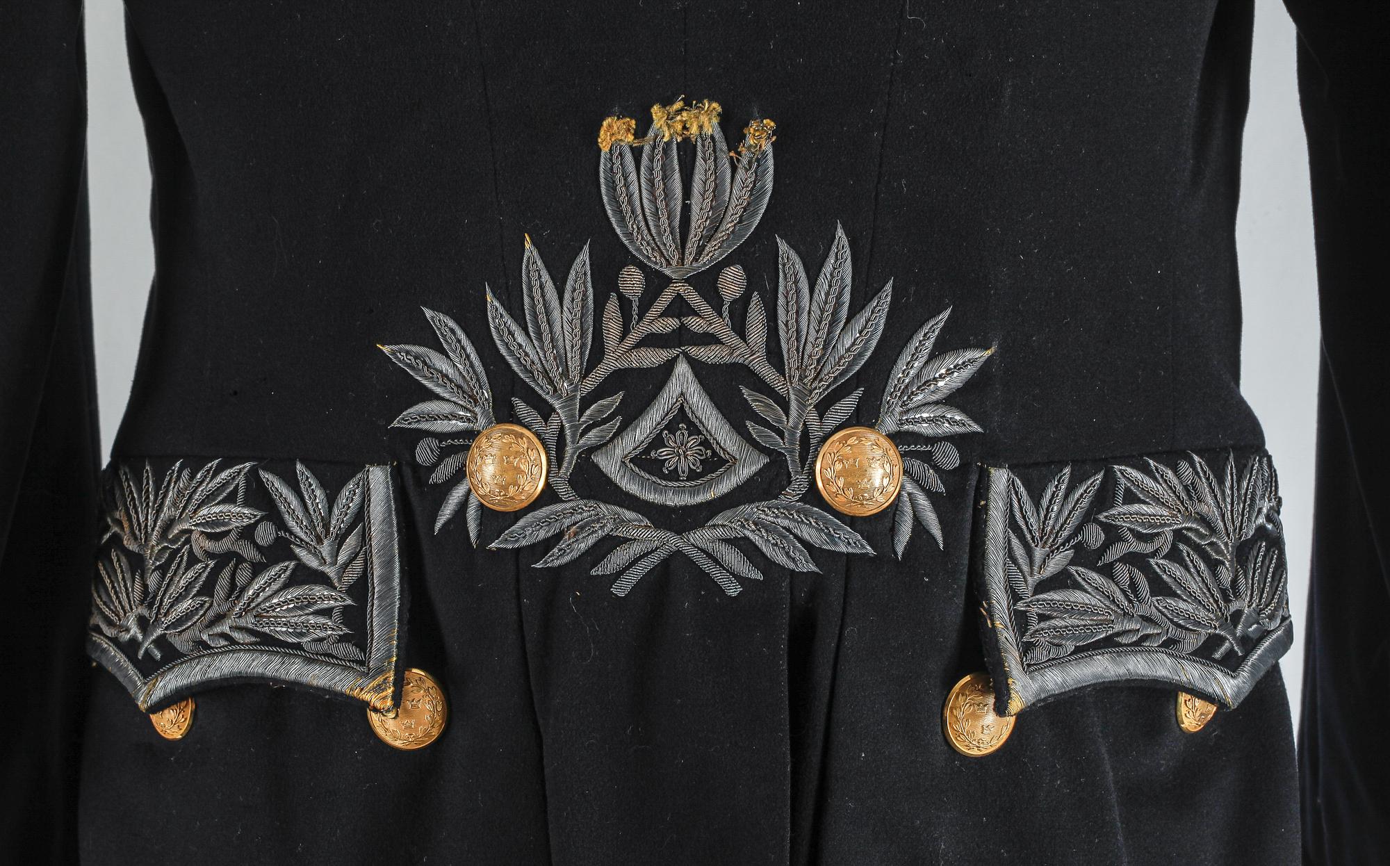 ÄMBETSMANNAUNIFORM, 3 delar, tidigt 1900-tal.