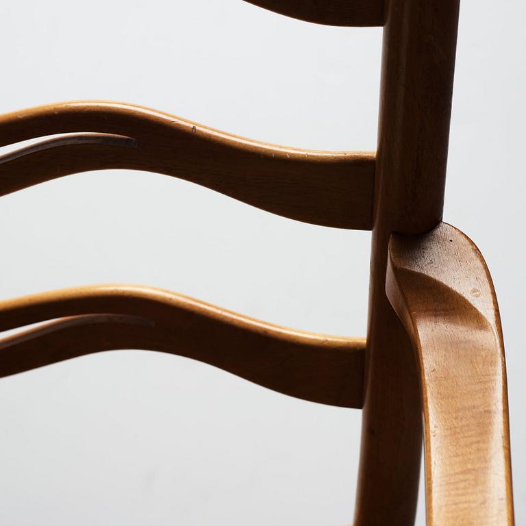 Ole Wanscher, karmstolar, 1 par, modell 1755, Fritz Hansen, Danmark 1945.