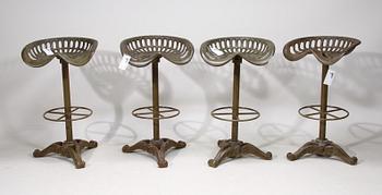 BARSTOLAR, 4 st. Gjutjärn. USA.