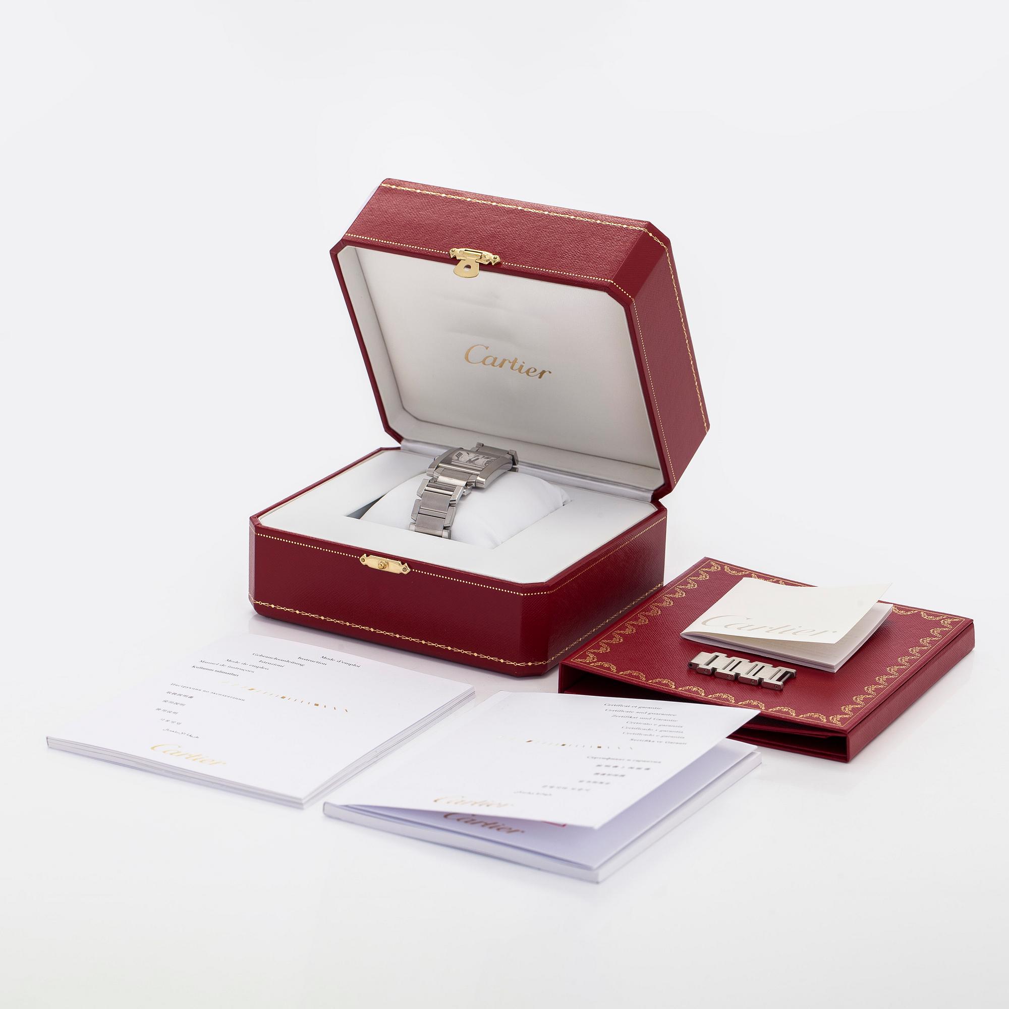 Cartier, Tank Francaise, wristwatch, 28 x 24 (32) mm, steel, automatic.