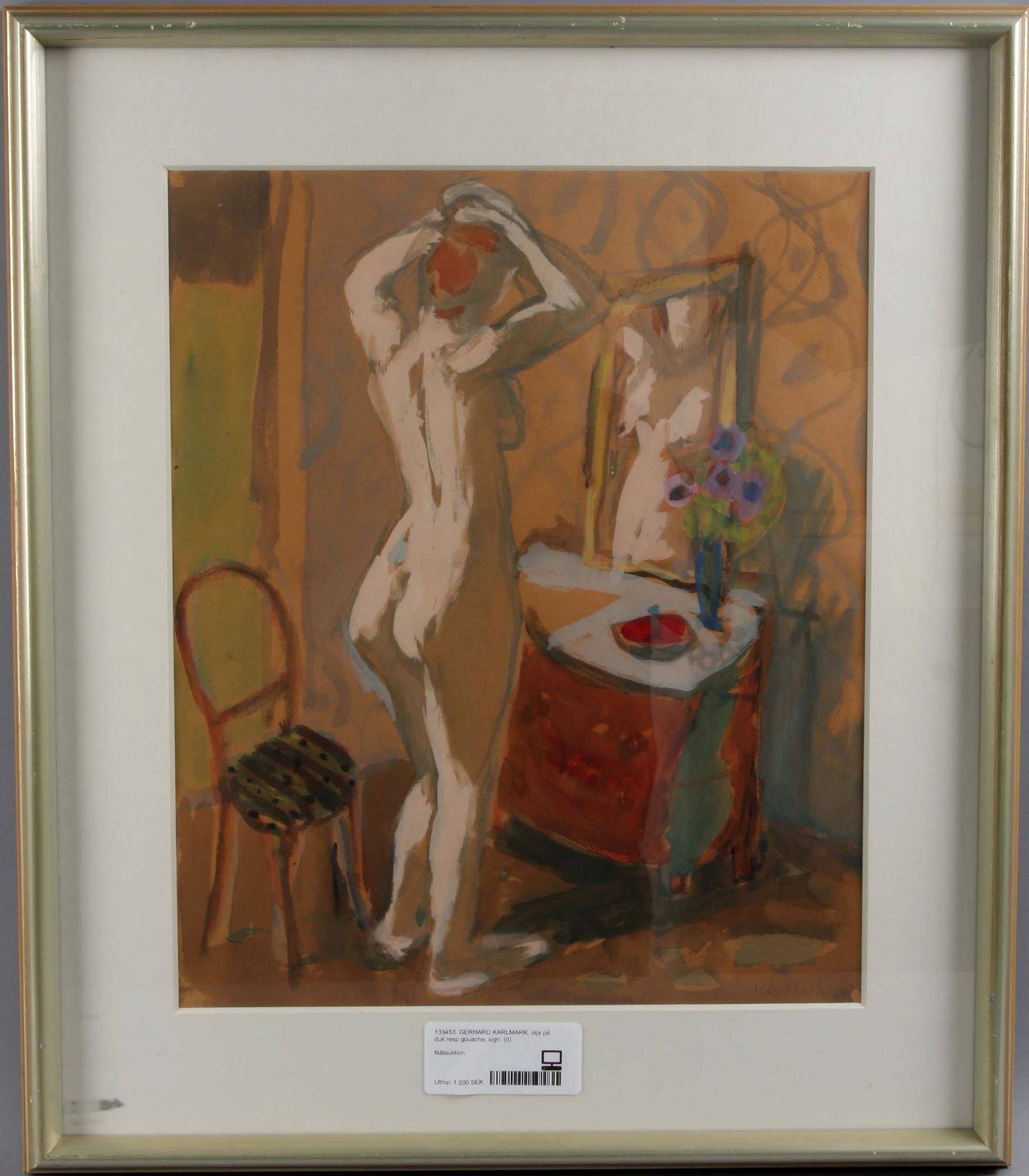 GERHARD KARLMARK, gouache resp olja på duk, sign.