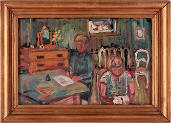 ERIC HALLSTRÖM, olja på pannå.