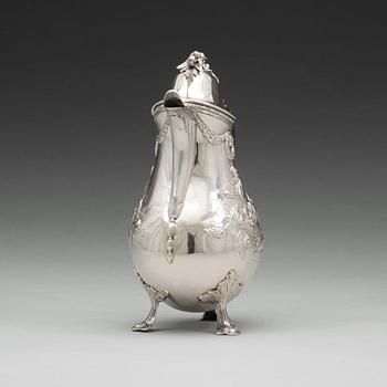 Erik Malm, kaffekanna, silver, Malmö 1780, rokoko.
