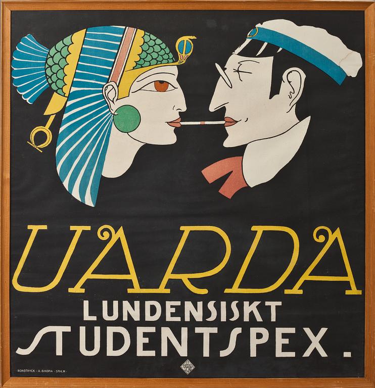 AFFISCH, "Uarda", 1960-tal, litografiskt tryck.