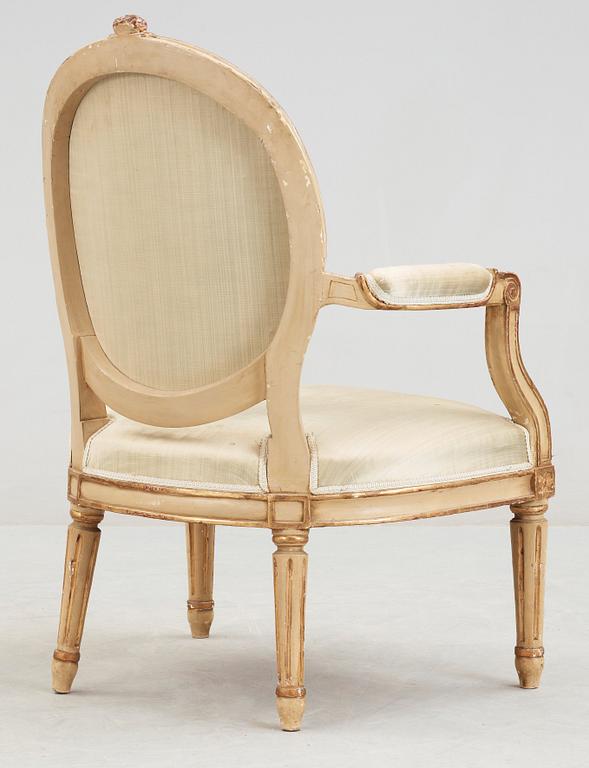 A Gustavian late 18th century armchair.